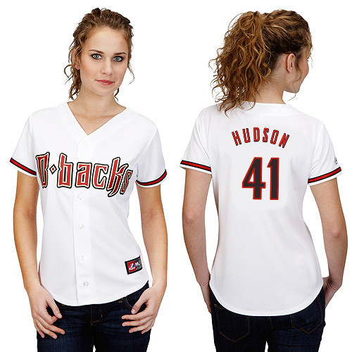Daniel Hudson #41 mlb Jersey-Arizona Diamondbacks Women's Authentic Home White Cool Base Baseball Jersey